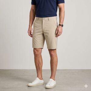 Eddie Bauer Travex Men's Tan Khaki Back Zipper Pockets Pant Shorts Size 38